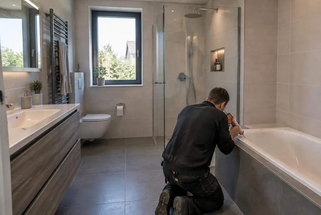 Kitbedrijf Heino – replacing bathroom sealant at the shower